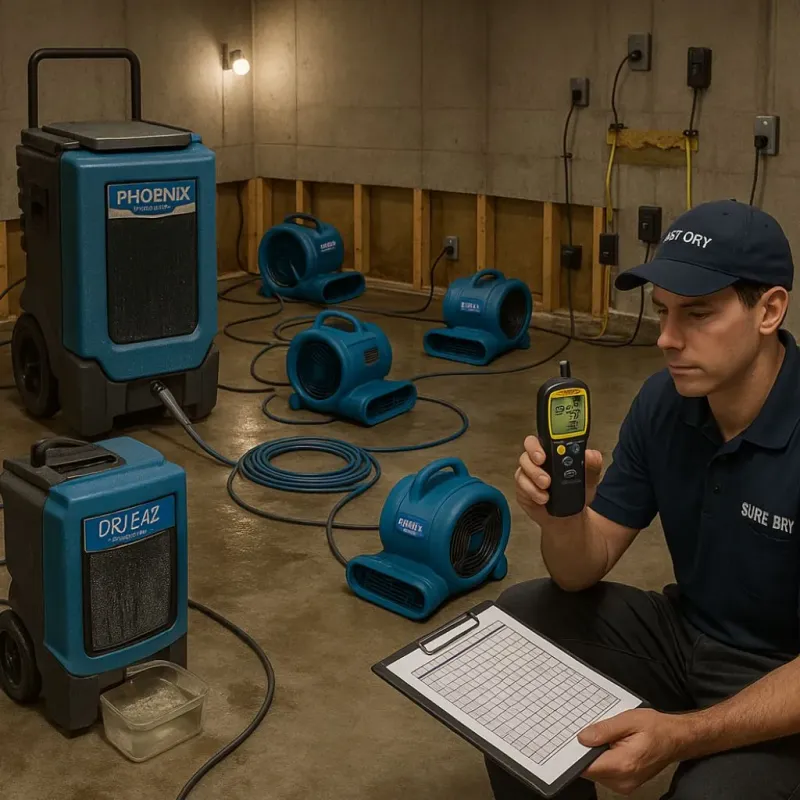 Structural Drying and Dehumidification process in Bisbee, AZ